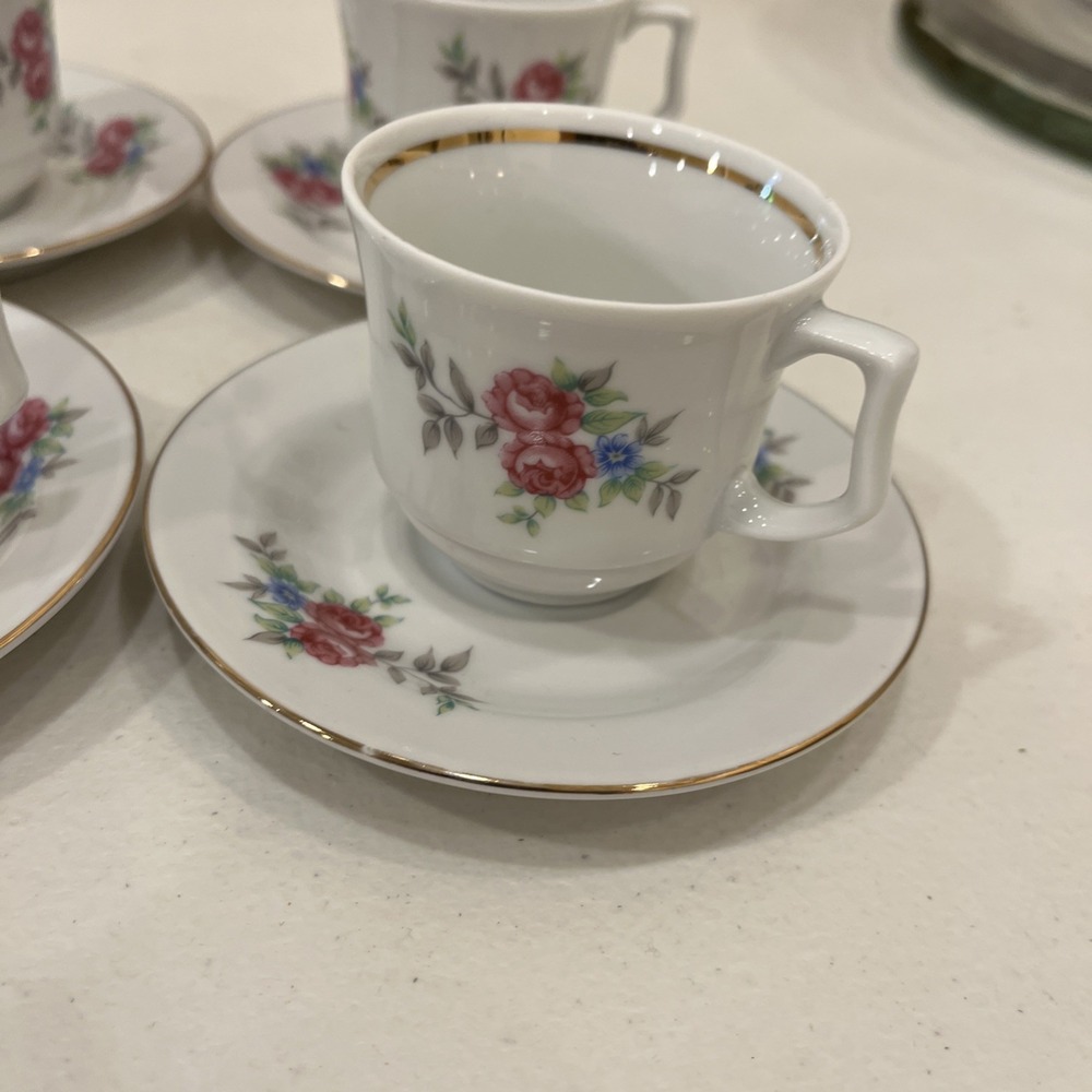 JLMENAU Graf Von Henneberg Childrens Doll Floral Porcelain Tea Set Teapot 6 Cups